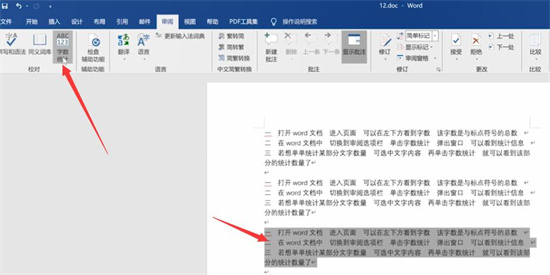 Word复杂内容统计示例